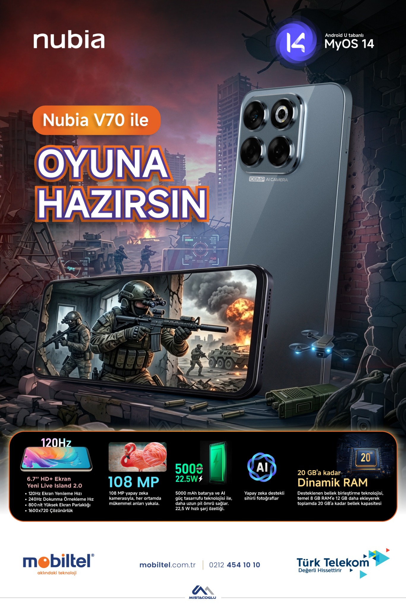 Nubia V70 oyun kampanyası